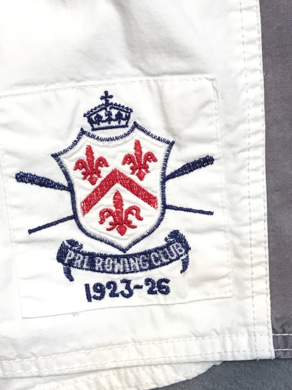 Polo Ralph Lauren Board Shorts Rowing Club Swim Trunks Sz 36 White Vintage